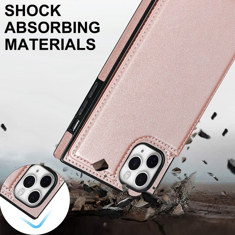 For iPhone 12 Pro Max Cross-body Square Double Buckle Flip Card Bag TPU+PU Case with Card Slots & Wallet & Photo & Strap(Rose Gold) - iPhone 12 Pro Max Cases by buy2fix | Online Shopping UK | buy2fix