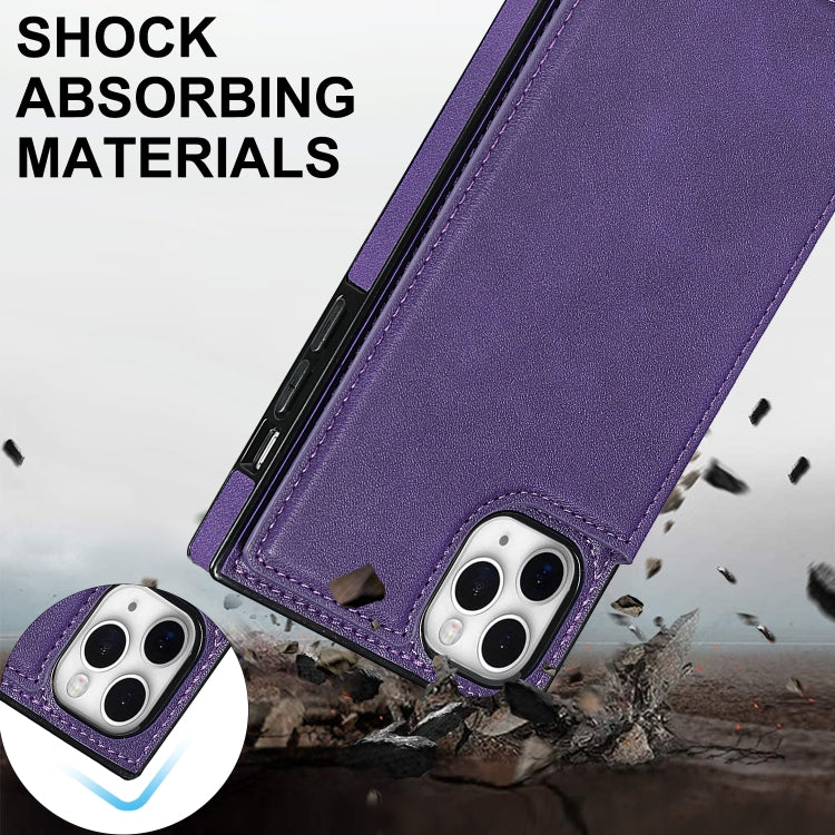 For iPhone 12 Pro Max Cross-body Square Double Buckle Flip Card Bag TPU+PU Case with Card Slots & Wallet & Photo & Strap(Purple) - iPhone 12 Pro Max Cases by buy2fix | Online Shopping UK | buy2fix