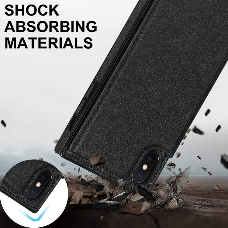 For iPhone XS Max Cross-body Square Double Buckle Flip Card Bag TPU+PU Case with Card Slots & Wallet & Photo & Strap(Black) - More iPhone Cases by buy2fix | Online Shopping UK | buy2fix