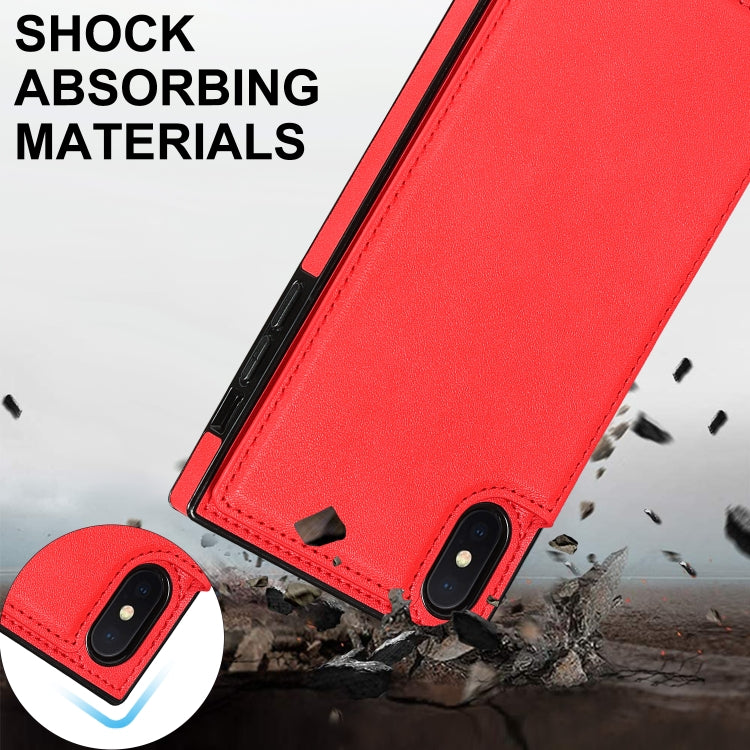 For iPhone XS Max Cross-body Square Double Buckle Flip Card Bag TPU+PU Case with Card Slots & Wallet & Photo & Strap(Red) - More iPhone Cases by buy2fix | Online Shopping UK | buy2fix