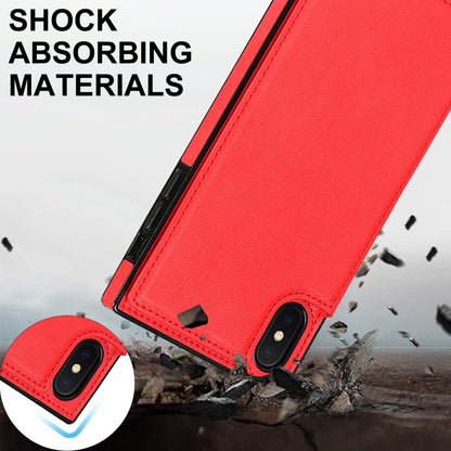 For iPhone XS Max Cross-body Square Double Buckle Flip Card Bag TPU+PU Case with Card Slots & Wallet & Photo & Strap(Red) - More iPhone Cases by buy2fix | Online Shopping UK | buy2fix