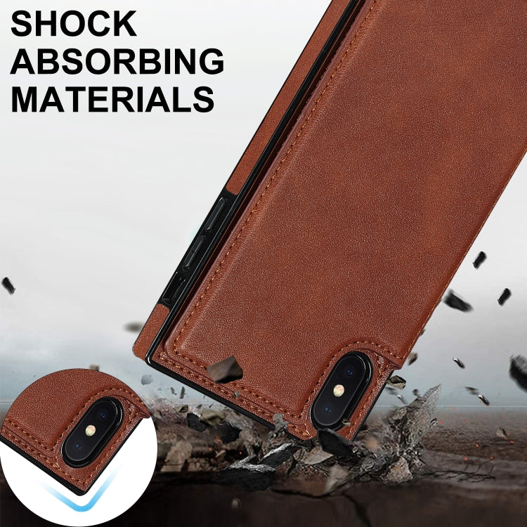 For iPhone XS Max Cross-body Square Double Buckle Flip Card Bag TPU+PU Case with Card Slots & Wallet & Photo & Strap(Brown) - More iPhone Cases by buy2fix | Online Shopping UK | buy2fix