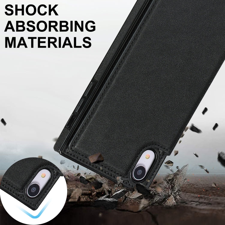 For iPhone XR Cross-body Square Double Buckle Flip Card Bag TPU+PU Case with Card Slots & Wallet & Photo & Strap(Black) - More iPhone Cases by buy2fix | Online Shopping UK | buy2fix