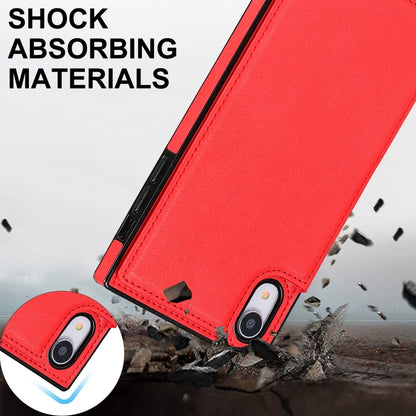 For iPhone XR Cross-body Square Double Buckle Flip Card Bag TPU+PU Case with Card Slots & Wallet & Photo & Strap(Red) - More iPhone Cases by buy2fix | Online Shopping UK | buy2fix
