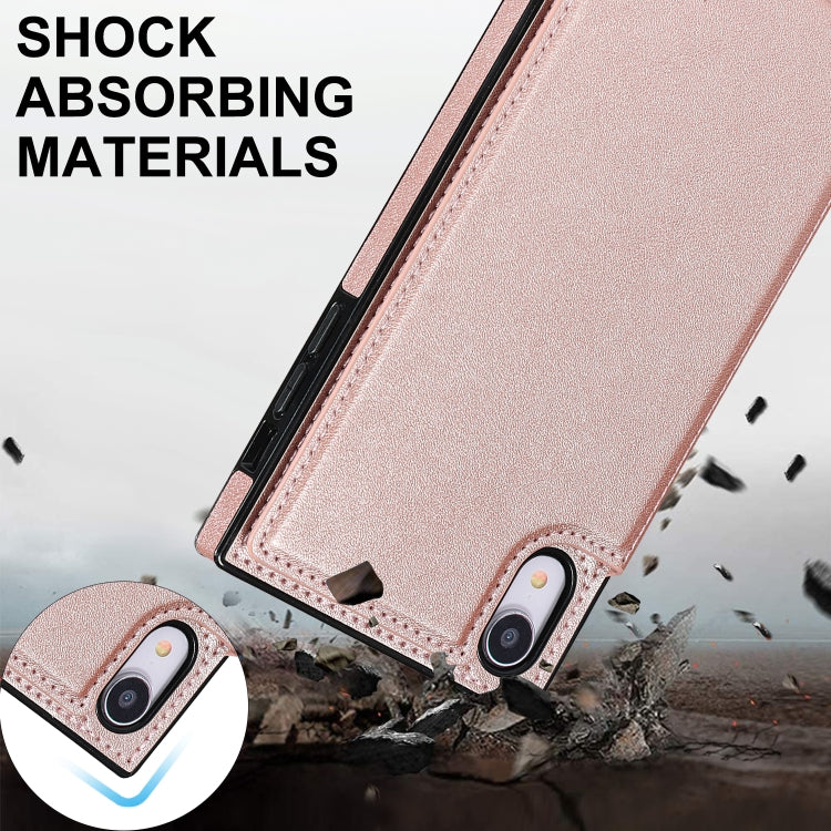 For iPhone XR Cross-body Square Double Buckle Flip Card Bag TPU+PU Case with Card Slots & Wallet & Photo & Strap(Rose Gold) - More iPhone Cases by buy2fix | Online Shopping UK | buy2fix
