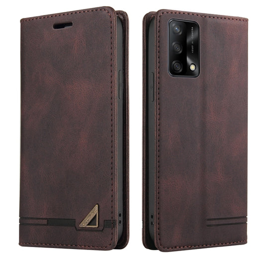For OPPO F19 / A74 Skin Feel Anti-theft Brush Horizontal Flip Leather Case with Holder & Card Slots & Wallet(Brown) by buy2fix
