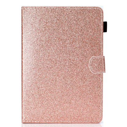 For 7 inch Tablet Varnish Glitter Powder Horizontal Flip Leather Case with Holder & Card Slot(Rose Gold) - 7 inch by buy2fix | Online Shopping UK | buy2fix