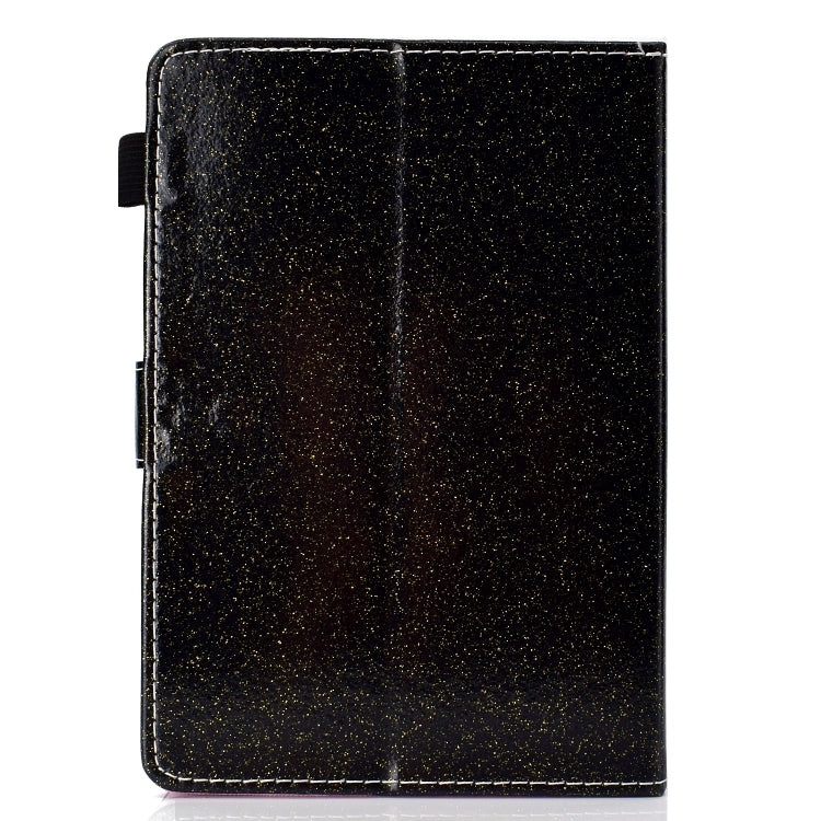 For 7 inch Tablet Varnish Glitter Powder Horizontal Flip Leather Case with Holder & Card Slot(Black) - 7 inch by buy2fix | Online Shopping UK | buy2fix