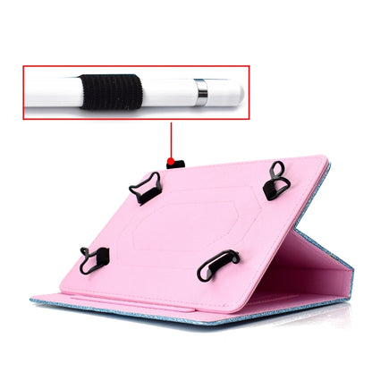 For 8 inch Tablet Varnish Glitter Powder Horizontal Flip Leather Case with Holder & Card Slot(Pink) - 8 inch by buy2fix | Online Shopping UK | buy2fix