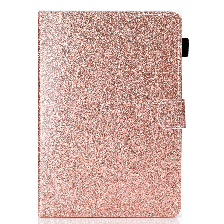 For 8 inch Tablet Varnish Glitter Powder Horizontal Flip Leather Case with Holder & Card Slot(Rose Gold) - 8 inch by buy2fix | Online Shopping UK | buy2fix