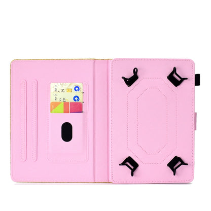 For 8 inch Tablet Varnish Glitter Powder Horizontal Flip Leather Case with Holder & Card Slot(Rose Gold) - 8 inch by buy2fix | Online Shopping UK | buy2fix