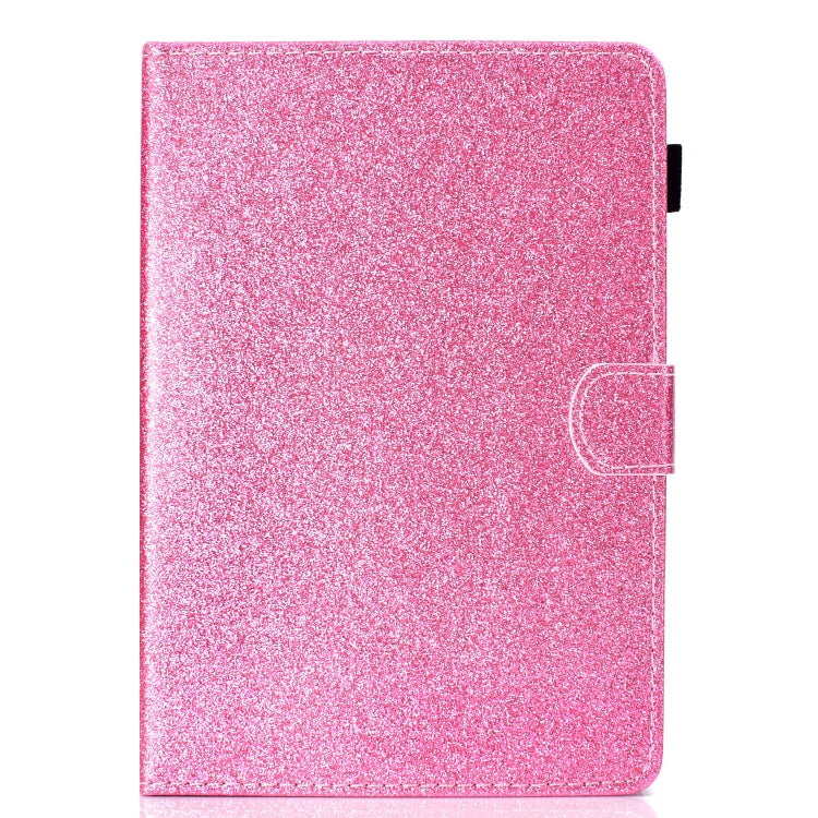 For 10 inch Tablet Varnish Glitter Powder Horizontal Flip Leather Case with Holder & Card Slot(Pink) - 10 - 11 inch by buy2fix | Online Shopping UK | buy2fix
