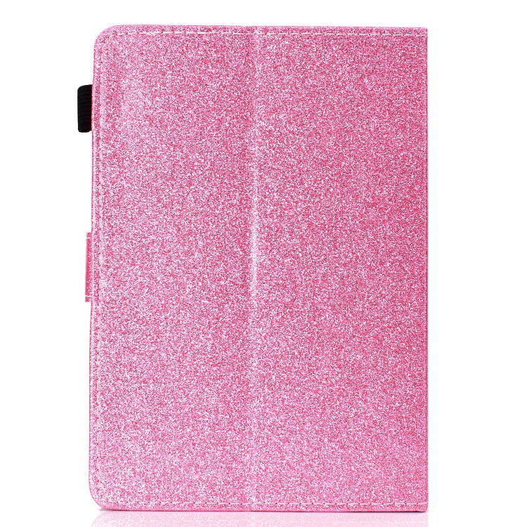 For 10 inch Tablet Varnish Glitter Powder Horizontal Flip Leather Case with Holder & Card Slot(Pink) - 10 - 11 inch by buy2fix | Online Shopping UK | buy2fix