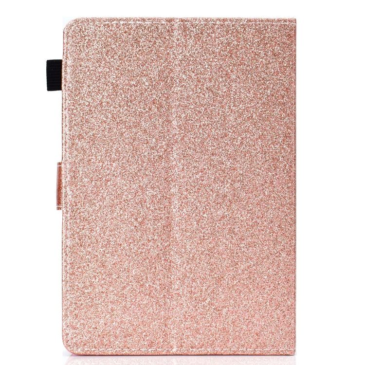 For 10 inch Tablet Varnish Glitter Powder Horizontal Flip Leather Case with Holder & Card Slot(Rose Gold) - 10 - 11 inch by buy2fix | Online Shopping UK | buy2fix