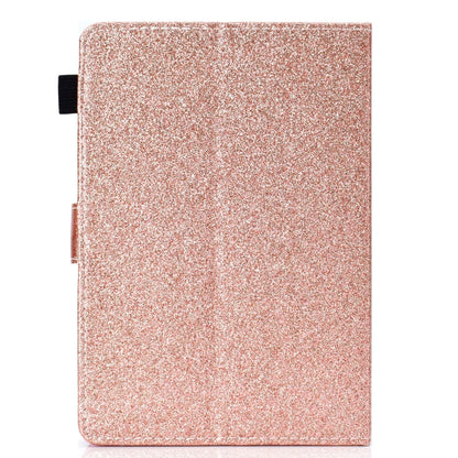 For 10 inch Tablet Varnish Glitter Powder Horizontal Flip Leather Case with Holder & Card Slot(Rose Gold) - 10 - 11 inch by buy2fix | Online Shopping UK | buy2fix