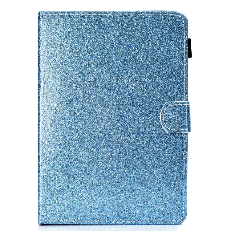 For 10 inch Tablet Varnish Glitter Powder Horizontal Flip Leather Case with Holder & Card Slot(Blue) - 10 - 11 inch by buy2fix | Online Shopping UK | buy2fix