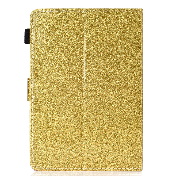 For 10 inch Tablet Varnish Glitter Powder Horizontal Flip Leather Case with Holder & Card Slot(Gold) - 10 - 11 inch by buy2fix | Online Shopping UK | buy2fix