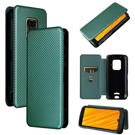 For Doogee S59 / S59 Pro Carbon Fiber Texture Horizontal Flip TPU + PC + PU Leather Case with Card Slot(Green) - More Brand by buy2fix | Online Shopping UK | buy2fix