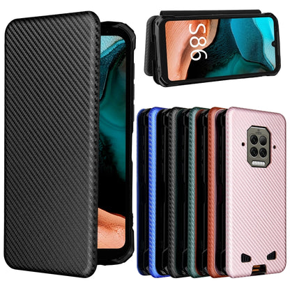 For Doogee S86 / S86 Pro Carbon Fiber Texture Horizontal Flip TPU + PC + PU Leather Case with Card Slot(Black) - More Brand by buy2fix | Online Shopping UK | buy2fix