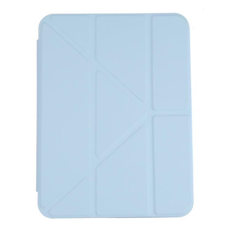 For iPad mini 2024 / mini 6 Deformation Transparent Acrylic Horizontal Flip PU Leather Tablet Case with Multi-folding Holder & Sleep / Wake-up Function & Pen Slot(Baby Blue) - iPad mini 6 Cases by buy2fix | Online Shopping UK | buy2fix