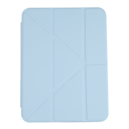 For iPad mini 2024 / mini 6 Deformation Transparent Acrylic Horizontal Flip PU Leather Tablet Case with Multi-folding Holder & Sleep / Wake-up Function & Pen Slot(Baby Blue) - iPad mini 6 Cases by buy2fix | Online Shopping UK | buy2fix