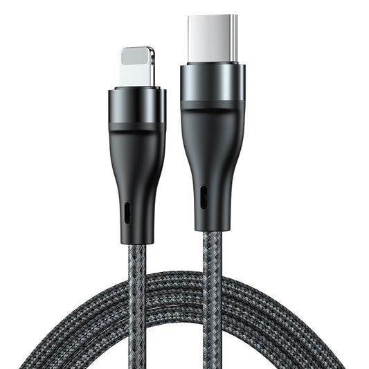 ADC-003 USB-C / Type-C to 8 Pin PD Fast Charging Weave Data Cable for iPhone, iPad, Length:2m(Black) - Normal Style Cable by buy2fix | Online Shopping UK | buy2fix