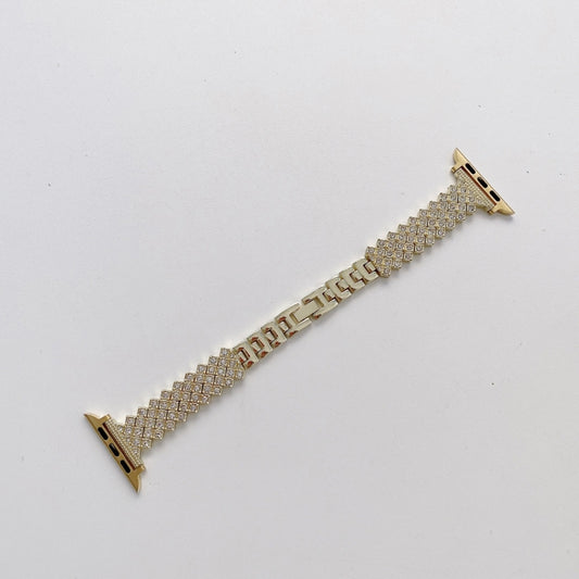 Rhombus Full Diamond Metal Wrist Strap Watch Band For Apple Watch Series 6 / 5 / 4 / Watch SE 44mm(Gold) by buy2fix