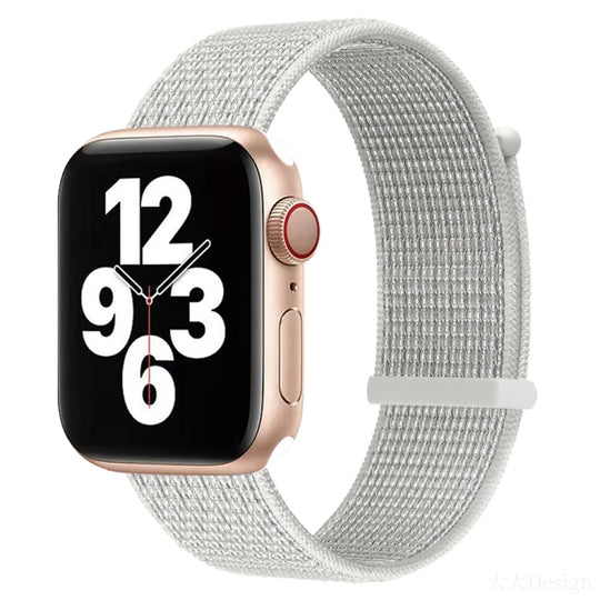 Hook and Loop Fastener Dual Section Watch Band For Apple Watch Series 9&8&7 41mm / SE 3&SE 2&6&SE&5&4 40mm / 3&2&1 38mm(Reflective White)