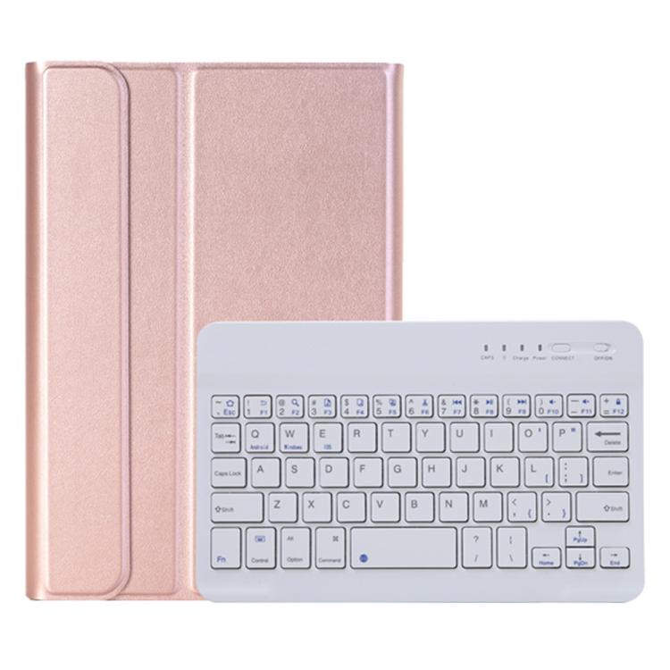 A06B Ultra-thin Detachable Bluetooth Keyboard Leather Case with Pen Slot & Holder for iPad mini 6 / mini 7(Rose Gold) by buy2fix