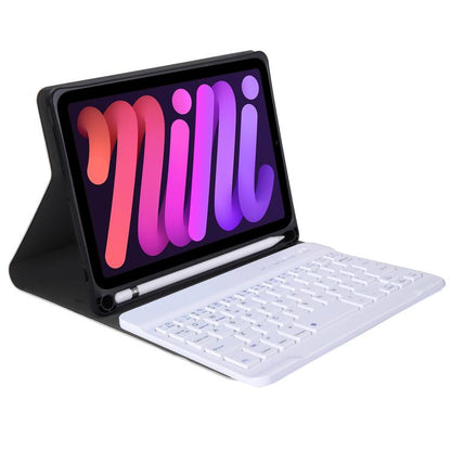 A06B Ultra-thin Detachable Bluetooth Keyboard Leather Case with Pen Slot & Holder for iPad mini 6 / mini 7(Dark Blue) by buy2fix