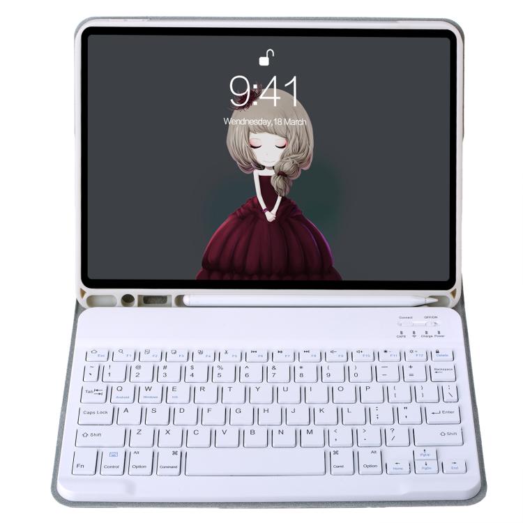 A06B Ultra-thin Detachable Bluetooth Keyboard Leather Case with Pen Slot & Holder for iPad mini 6 / mini 7(Grey) - For iPad mini by buy2fix | Online Shopping UK | buy2fix