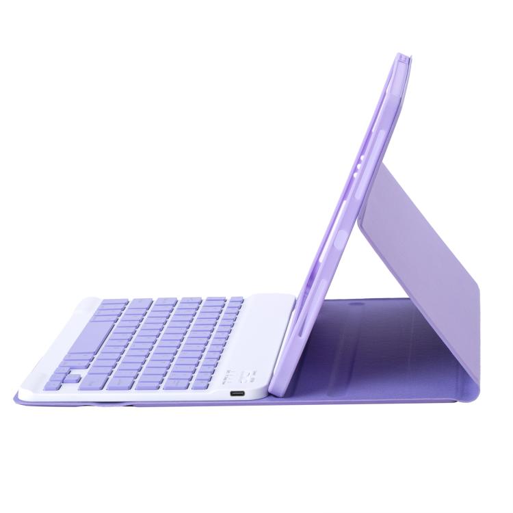 A06B Ultra-thin Detachable Bluetooth Keyboard Leather Case with Pen Slot & Holder for iPad mini 6 / mini 7(Purple) - For iPad mini by buy2fix | Online Shopping UK | buy2fix