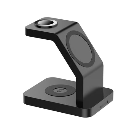 S6 3 In 1 Multi-function Magnetic Wireless Charger Stand for iPhone & iWatch & AirPods(Black) - Wireless Charger by buy2fix | Online Shopping UK | buy2fix
