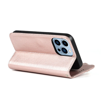 For iPhone 13 Microfiber Zipper Horizontal Flip Leather Case with Holder & Card Slots & Wallet(Rose Gold) - iPhone 13 Cases by buy2fix | Online Shopping UK | buy2fix