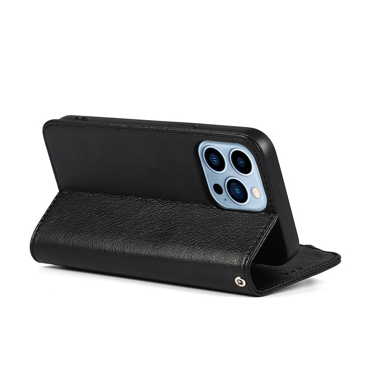 For iPhone 13 Pro Max Microfiber Zipper Horizontal Flip Leather Case with Holder & Card Slots & Wallet (Black) - iPhone 13 Pro Max Cases by buy2fix | Online Shopping UK | buy2fix