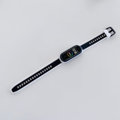 For Xiaomi Mi Band 6 / 5 Universal Two-color Silicone Replacement Wrist Band(Black+White) - Watch Bands by buy2fix | Online Shopping UK | buy2fix
