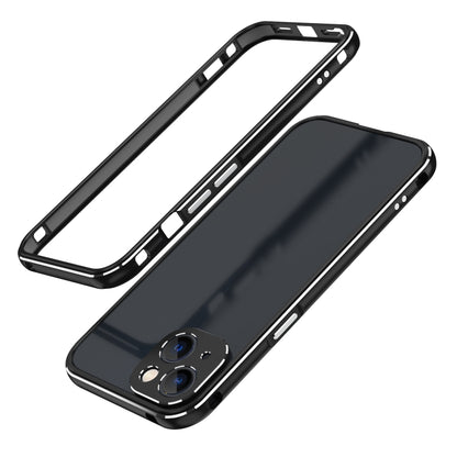 For iPhone 13 mini Aurora Series Lens Protector + Metal Frame Protective Case (Black Silver) - iPhone 13 mini Cases by buy2fix | Online Shopping UK | buy2fix