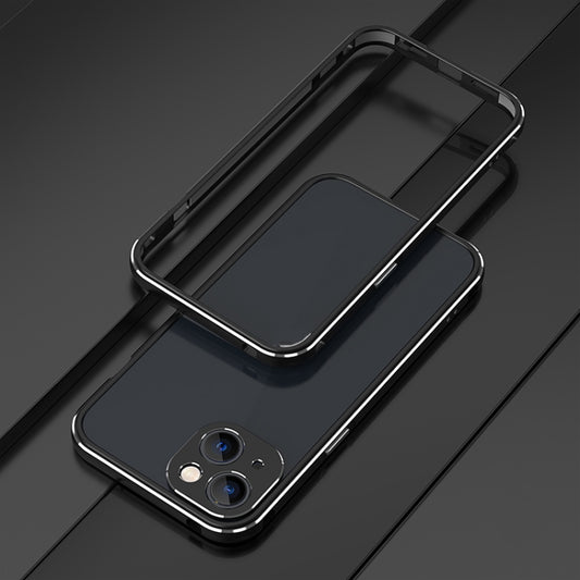 For iPhone 13 mini Aurora Series Lens Protector + Metal Frame Protective Case (Black Silver) - iPhone 13 mini Cases by buy2fix | Online Shopping UK | buy2fix