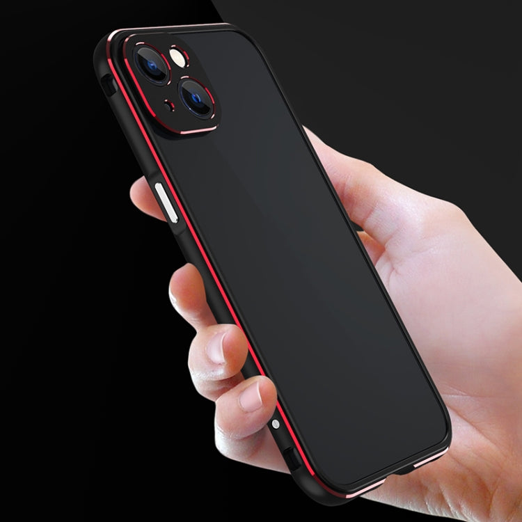 For iPhone 13 mini Aurora Series Lens Protector + Metal Frame Protective Case (Red) - iPhone 13 mini Cases by buy2fix | Online Shopping UK | buy2fix