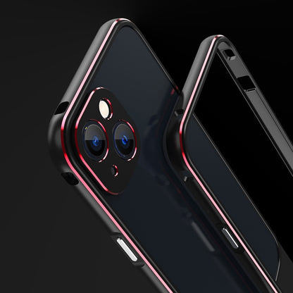 For iPhone 13 Aurora Series Lens Protector + Metal Frame Protective Case(Rose Gold) - iPhone 13 Cases by buy2fix | Online Shopping UK | buy2fix