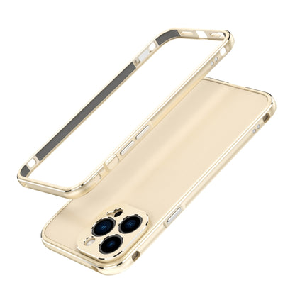 For iPhone 13 Pro Aurora Series Lens Protector + Metal Frame Protective Case (Gold Silver) - iPhone 13 Pro Cases by buy2fix | Online Shopping UK | buy2fix