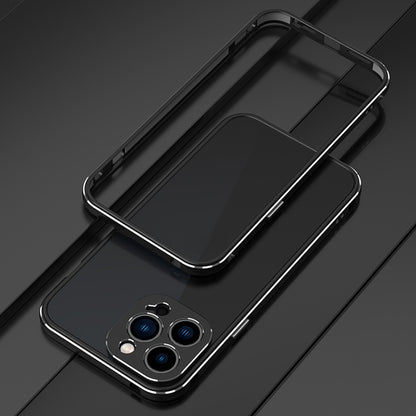 For iPhone 13 Pro Aurora Series Lens Protector + Metal Frame Protective Case (Black Silver) - iPhone 13 Pro Cases by buy2fix | Online Shopping UK | buy2fix