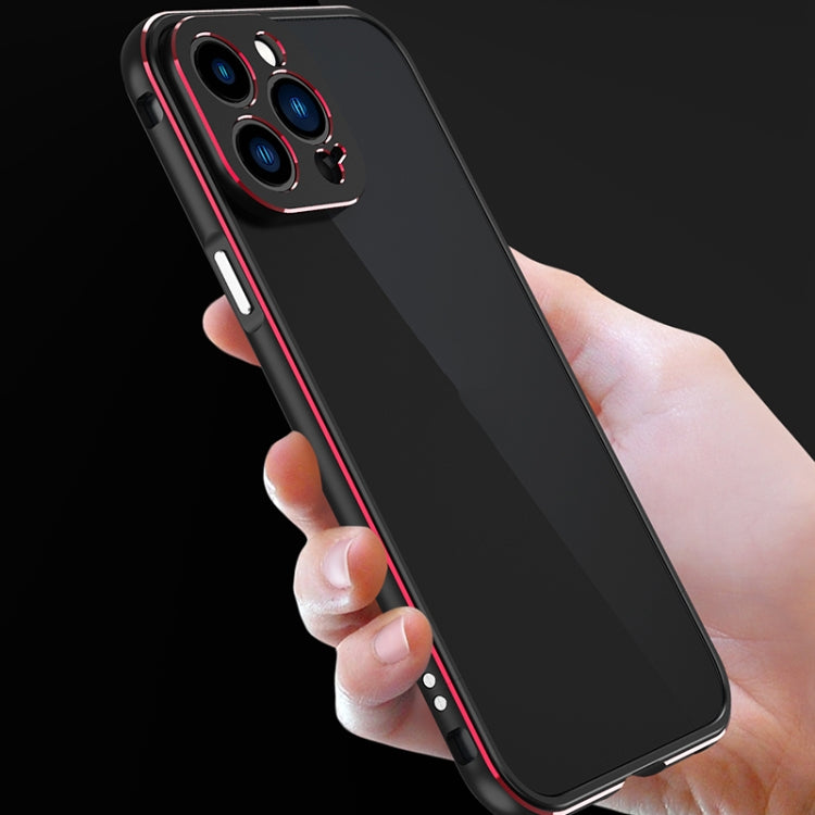 For iPhone 13 Pro Aurora Series Lens Protector + Metal Frame Protective Case (Blue Silver) - iPhone 13 Pro Cases by buy2fix | Online Shopping UK | buy2fix
