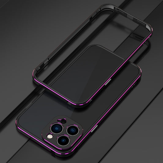 For iPhone 13 Pro Max Aurora Series Lens Protector + Metal Frame Protective Case (Black Purple) - iPhone 13 Pro Max Cases by buy2fix | Online Shopping UK | buy2fix