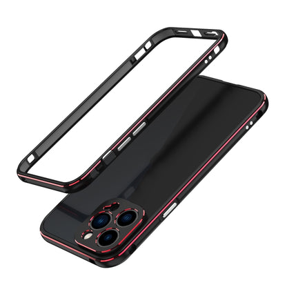 For iPhone 13 Pro Max Aurora Series Lens Protector + Metal Frame Protective Case (Black Red) - iPhone 13 Pro Max Cases by buy2fix | Online Shopping UK | buy2fix
