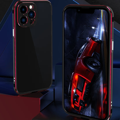 For iPhone 13 Pro Max Aurora Series Lens Protector + Metal Frame Protective Case (Black Silver) - iPhone 13 Pro Max Cases by buy2fix | Online Shopping UK | buy2fix