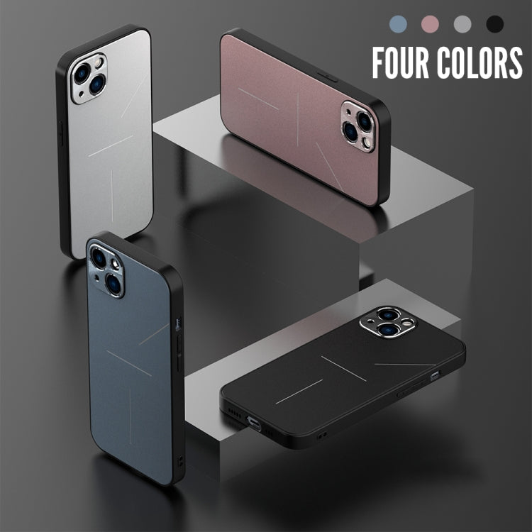 For iPhone 13 R-JUST RJ-52 3-Line Style Metal TPU Shockproof Protective Case(Black) - iPhone 13 Cases by R-JUST | Online Shopping UK | buy2fix