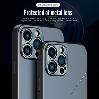 For iPhone 12 Pro Max R-JUST RJ-52 3-Line Style Metal TPU Shockproof Protective Case(Black) - iPhone 12 Pro Max Cases by R-JUST | Online Shopping UK | buy2fix