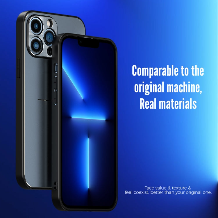 For iPhone 11 Pro R-JUST RJ-52 3-Line Style Metal TPU Shockproof Protective Case (Blue) - iPhone 11 Pro Cases by R-JUST | Online Shopping UK | buy2fix