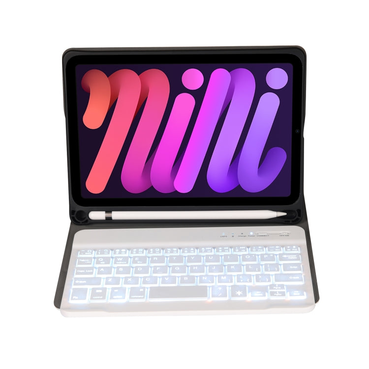 A06BS Ultra-thin Backlight Bluetooth Keyboard Leather Tablet Case with Holder & Pen Slot For iPad mini 6 / mini 7(Rose Gold) by buy2fix